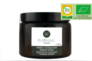 Herbata Konopna z kwiatów konopi 50g BioBloom (szklane opakowanie)
