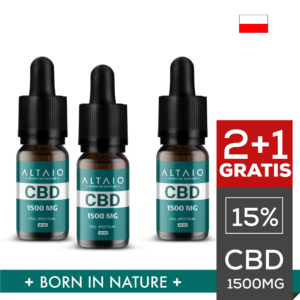 Pakiet 2+1 Oleje konopne CBD 15% 1500mg 10ml ALTAIO