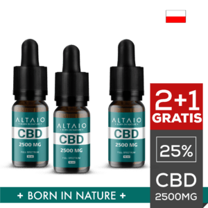 Pakiet 2+1 Oleje konopne CBD 25% 2500mg 10ml ALTAIO